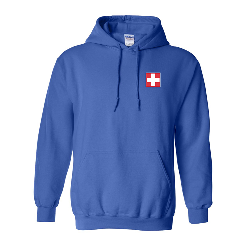 Men's  Switzerland National Football Soccer Team Gildan  Heavy Blend Hooded Sweatshirt